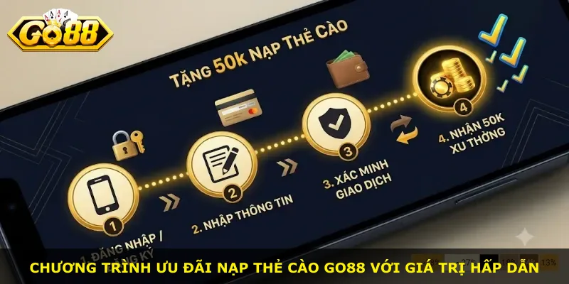 Chương trình ưu đãi nạp thẻ cào Go88 với giá trị hấp dẫn