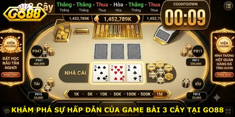Khám phá sự hấp dẫn của game bài 3 Cây tại Go88