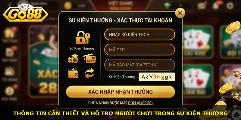 Thông tin cần thiết và hỗ trợ người chơi trong sự kiện thưởng